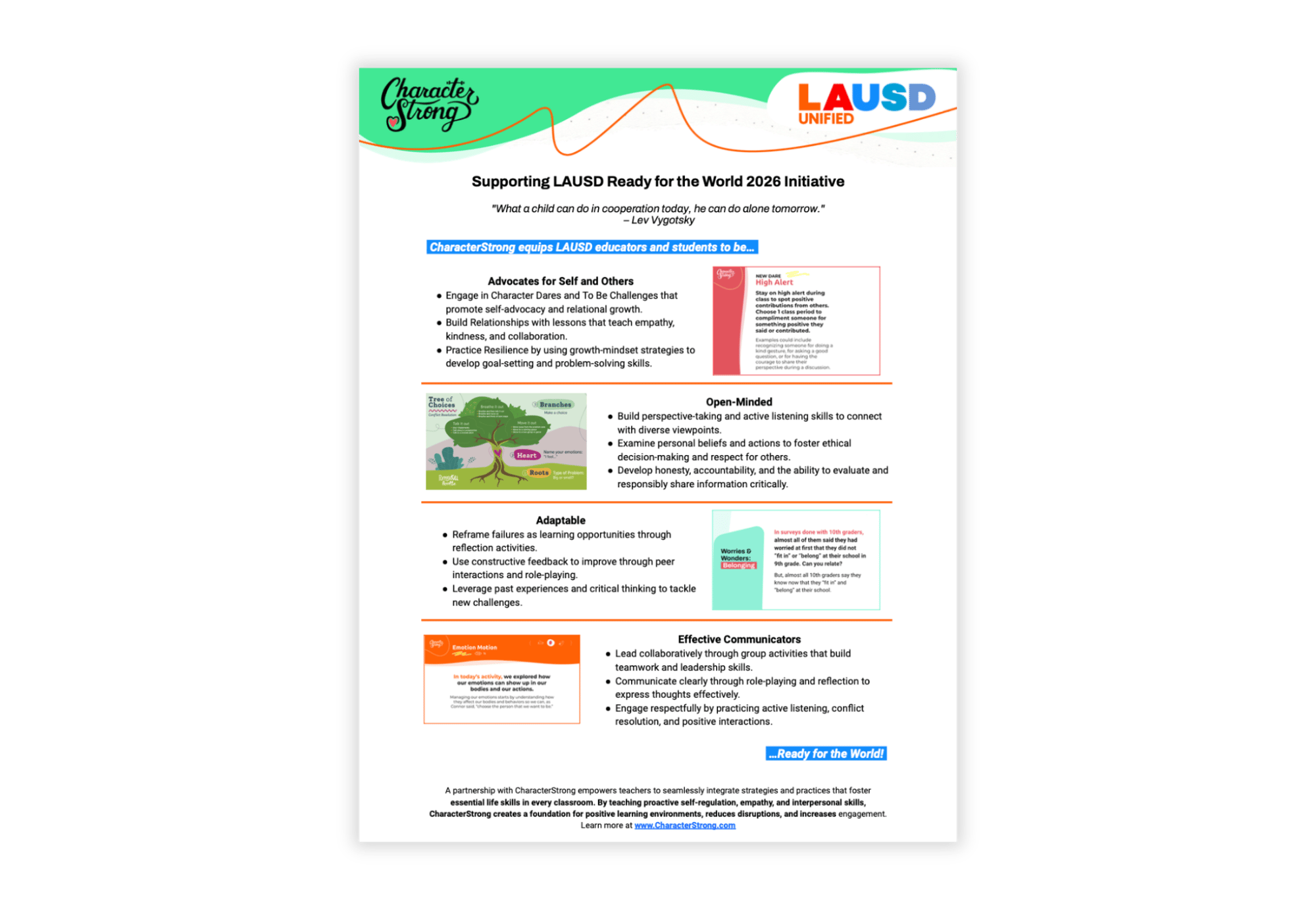 LAUSD - CharacterStrong Ready for the World