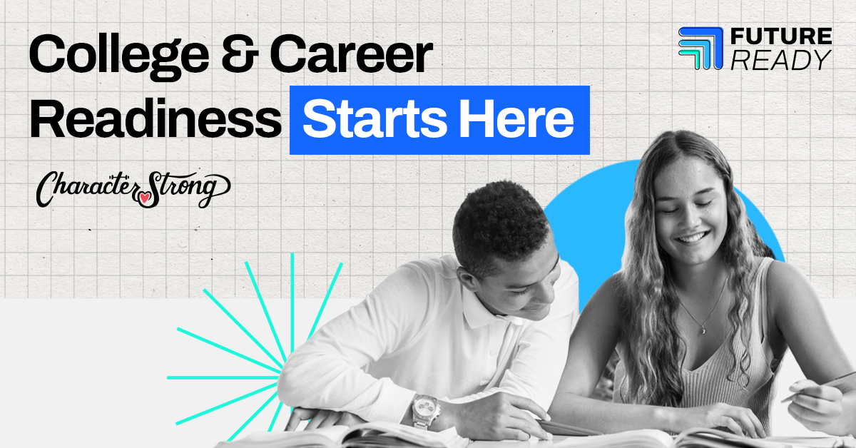 two students studying together: college and career readiness starts here