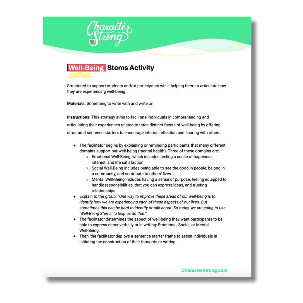 Well-Being Activity